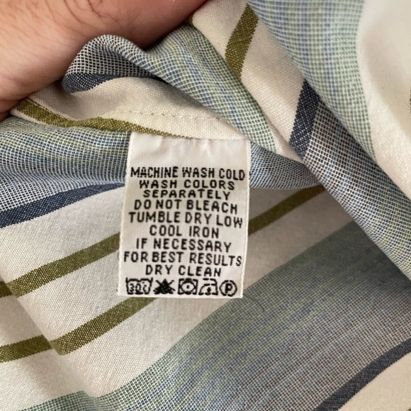 Tommy Bahama Tencel Mens Striped Button Down Shirt Size XL Moisture Wicking - Picture 5 of 9